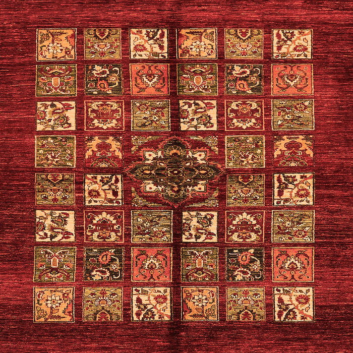 Square Abstract Orange Modern Rug, abs698org