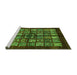 Sideview of Machine Washable Abstract Green Modern Area Rugs, wshabs698grn