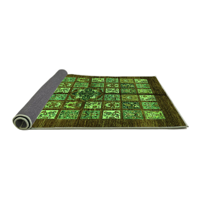 Sideview of Abstract Green Modern Rug, abs698grn