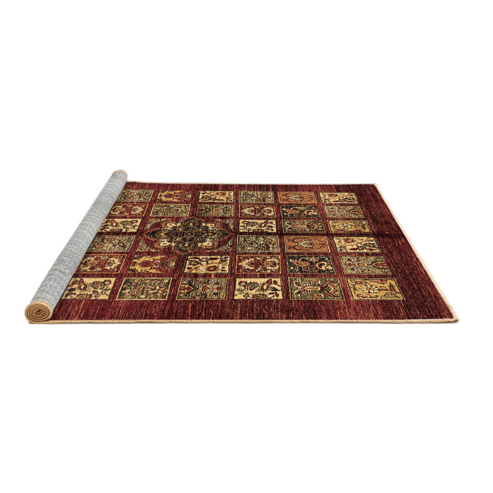 Sideview of Machine Washable Abstract Brown Modern Rug, wshabs698brn