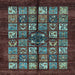 Square Abstract Light Blue Modern Rug, abs698lblu