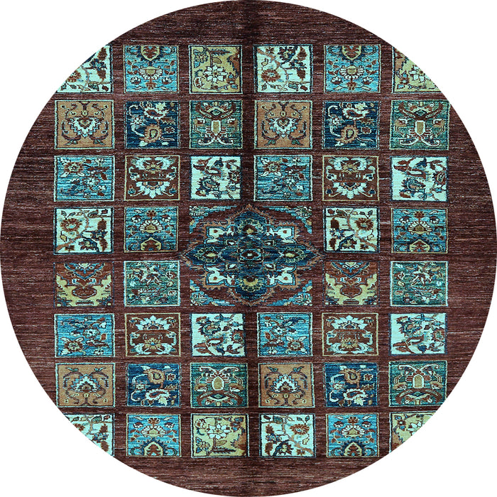 Round Machine Washable Abstract Light Blue Modern Rug, wshabs698lblu