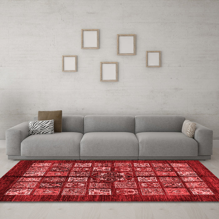 Modern Red Washable Rugs
