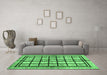 Machine Washable Abstract Emerald Green Modern Area Rugs in a Living Room,, wshabs699emgrn