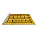 Sideview of Machine Washable Abstract Yellow Modern Rug, wshabs699yw