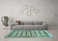 Machine Washable Abstract Light Blue Modern Rug, wshabs699lblu