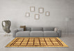 Machine Washable Abstract Brown Modern Rug in a Living Room,, wshabs699brn