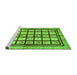 Sideview of Machine Washable Abstract Green Modern Area Rugs, wshabs699grn