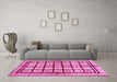 Machine Washable Abstract Pink Modern Rug in a Living Room, wshabs699pnk
