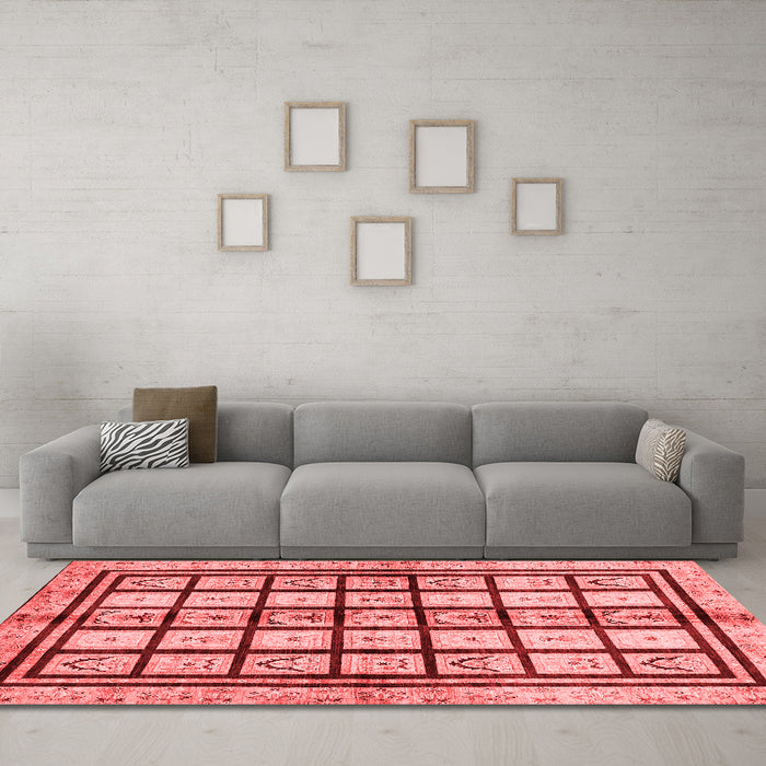 Modern Red Washable Rugs