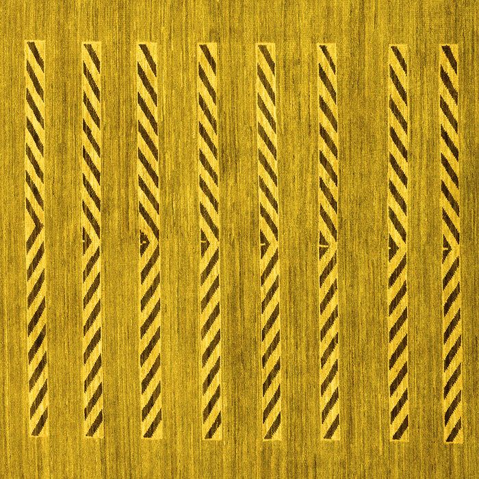 Square Machine Washable Abstract Yellow Modern Rug, wshabs69yw