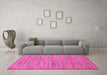 Machine Washable Abstract Pink Modern Rug in a Living Room, wshabs69pnk