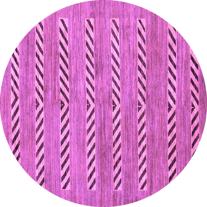 Round Abstract Purple Modern Rug, abs69pur