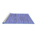 Sideview of Machine Washable Abstract Blue Modern Rug, wshabs69blu