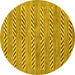 Round Abstract Yellow Modern Rug, abs69yw