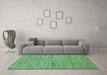 Machine Washable Abstract Turquoise Modern Area Rugs in a Living Room,, wshabs69turq