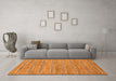 Machine Washable Abstract Orange Modern Area Rugs in a Living Room, wshabs69org