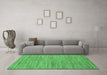 Machine Washable Abstract Emerald Green Modern Area Rugs in a Living Room,, wshabs69emgrn
