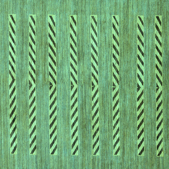 Square Machine Washable Abstract Turquoise Modern Area Rugs, wshabs69turq