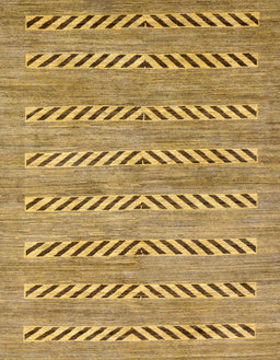 Machine Washable Abstract Yellow Rug, wshabs69