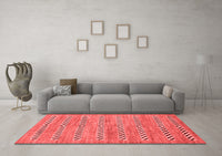 Machine Washable Abstract Red Modern Rug, wshabs69red