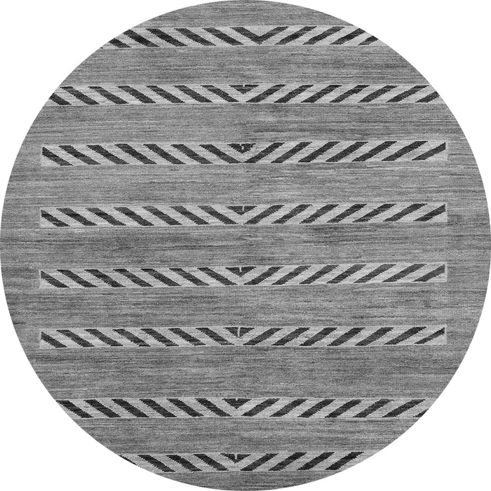 Round Machine Washable Abstract Gray Modern Rug, wshabs69gry