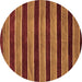 Round Abstract Brown Modern Rug, abs6brn