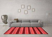 Machine Washable Abstract Red Modern Rug, wshabs6red