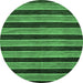 Round Abstract Emerald Green Modern Rug, abs6emgrn