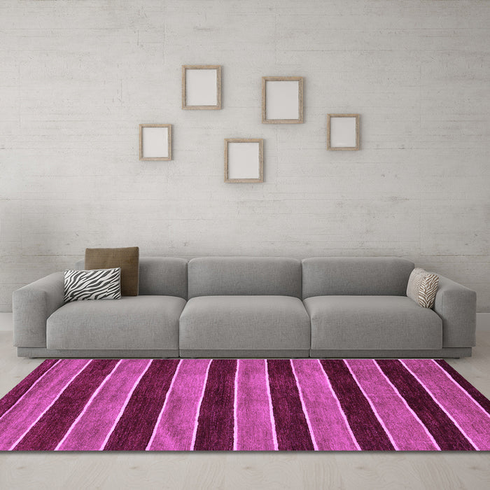 Machine Washable Abstract Purple Modern Area Rugs in a Living Room, wshabs6pur