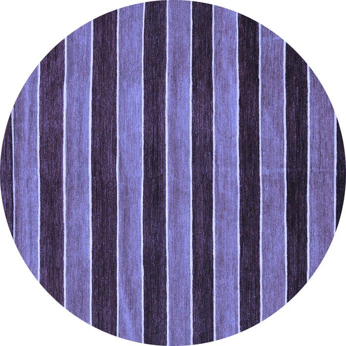 Round Abstract Blue Modern Rug, abs6blu