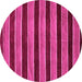 Round Machine Washable Abstract Pink Modern Rug, wshabs6pnk