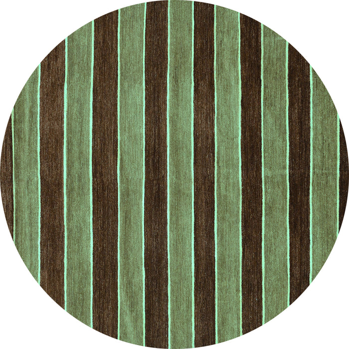 Round Machine Washable Abstract Turquoise Modern Area Rugs, wshabs6turq