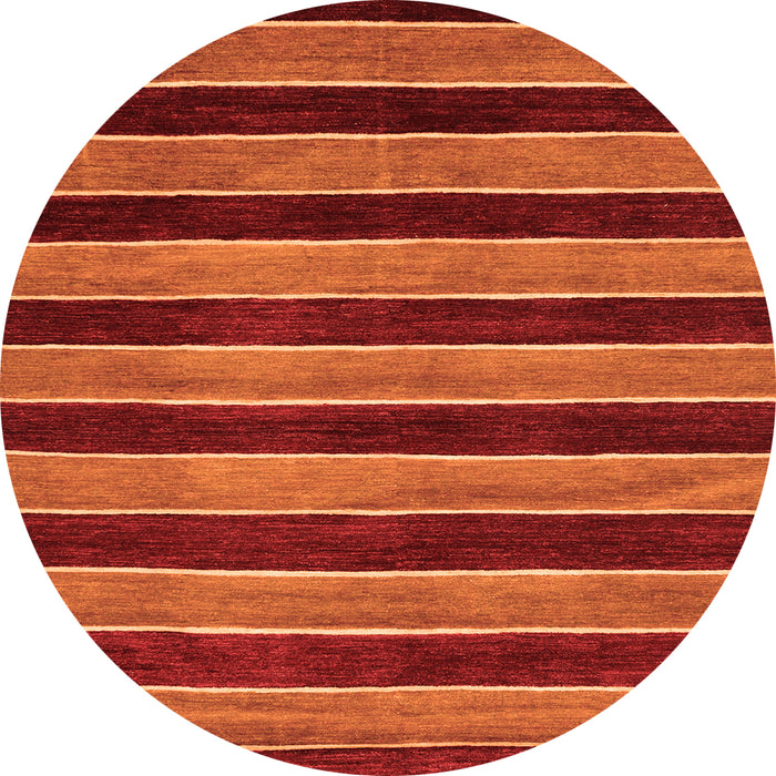 Round Abstract Orange Modern Rug, abs6org