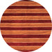 Round Abstract Orange Modern Rug, abs6org