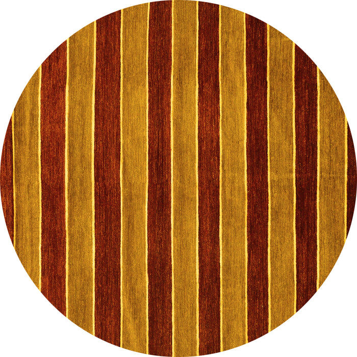 Round Abstract Yellow Modern Rug, abs6yw