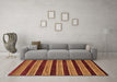 Machine Washable Abstract Brown Modern Rug in a Living Room,, wshabs6brn