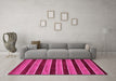 Machine Washable Abstract Pink Modern Rug in a Living Room, wshabs6pnk