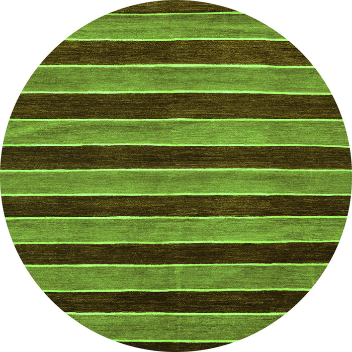 Round Abstract Green Modern Rug, abs6grn