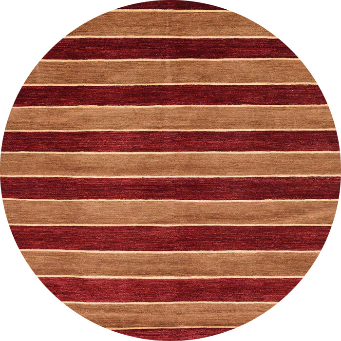 Round Machine Washable Abstract Orange Rug, wshabs6
