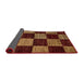 Sideview of Abstract Chocolate Brown Checkered Rug, abs70