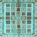 Square Abstract Light Blue Modern Rug, abs700lblu