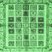 Square Abstract Emerald Green Modern Rug, abs700emgrn