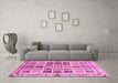 Machine Washable Abstract Pink Modern Rug in a Living Room, wshabs700pnk