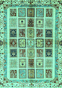 Abstract Turquoise Modern Rug, abs700turq