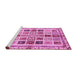 Sideview of Machine Washable Abstract Pink Modern Rug, wshabs700pnk