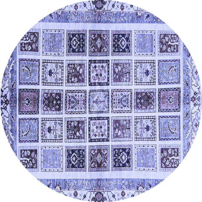 Round Machine Washable Abstract Blue Modern Rug, wshabs700blu
