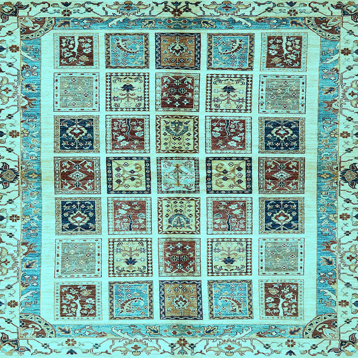 Square Machine Washable Abstract Light Blue Modern Rug, wshabs700lblu