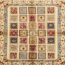 Square Abstract Red Modern Rug, abs700