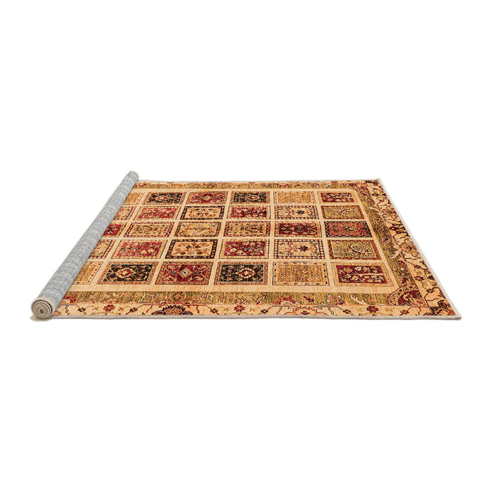 Sideview of Machine Washable Abstract Orange Modern Area Rugs, wshabs700org
